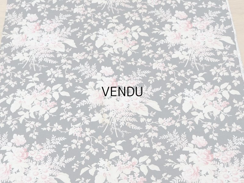 画像15: 19世紀末 アンティーク ナポレオン3世時代 コットン ファブリック 花模様  205 × 80cm
