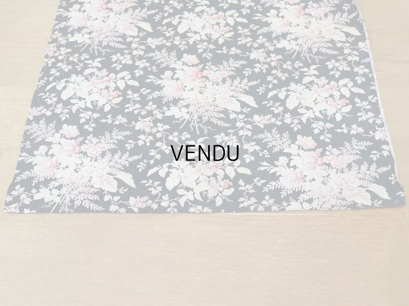 画像17: 19世紀末 アンティーク ナポレオン3世時代 コットン ファブリック 花模様  205 × 80cm