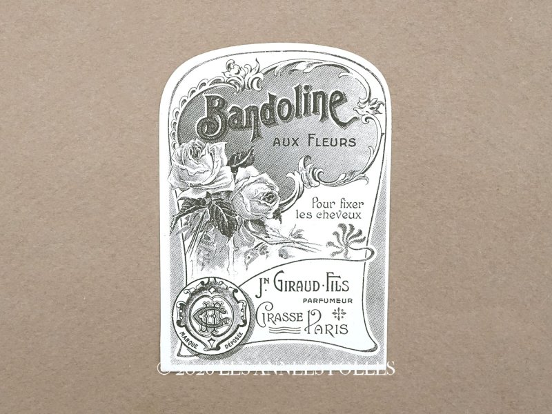 画像1: アンティーク パフュームラベル BANDOLINE AUX FLEURS - JN.GIRAUD FILS -