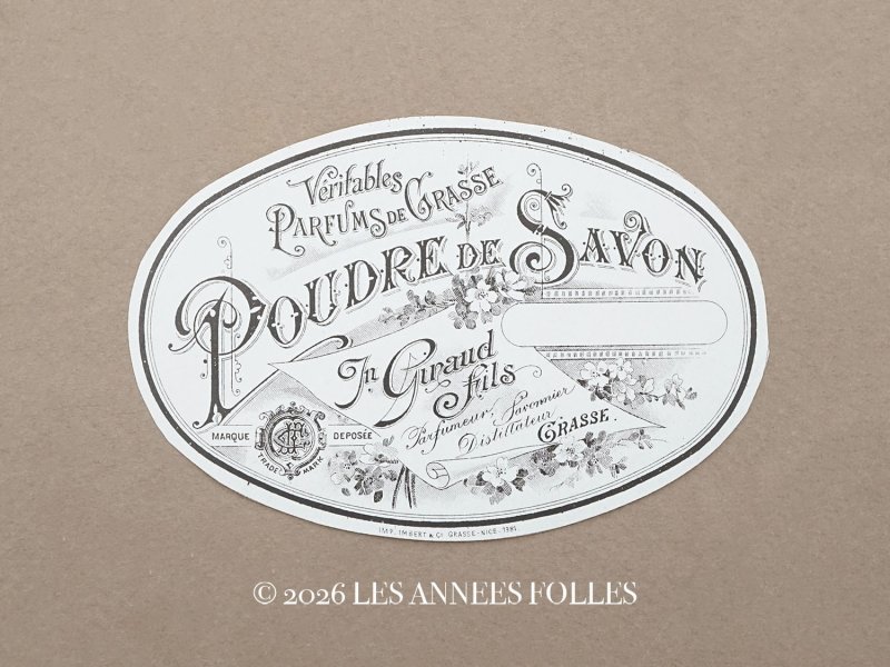 画像1: アンティーク パフュームラベル パウダーソープのラベル  POUDRE DE SAVON - JN.GIRAUD FILS GRASSE -
