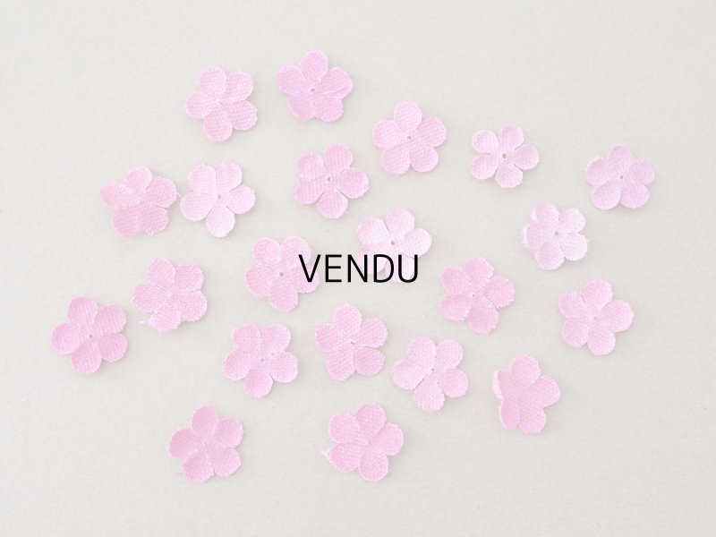 画像2: アンティーク ベルベットの布花 ピンク 21ピースのセット 15mm