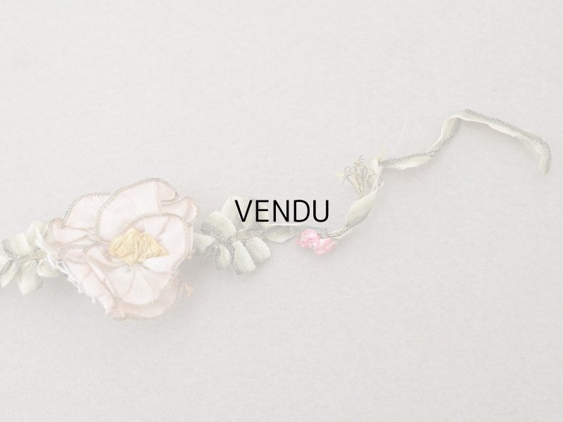 画像5: アンティーク シルク製 薔薇のロココトリム  31cm