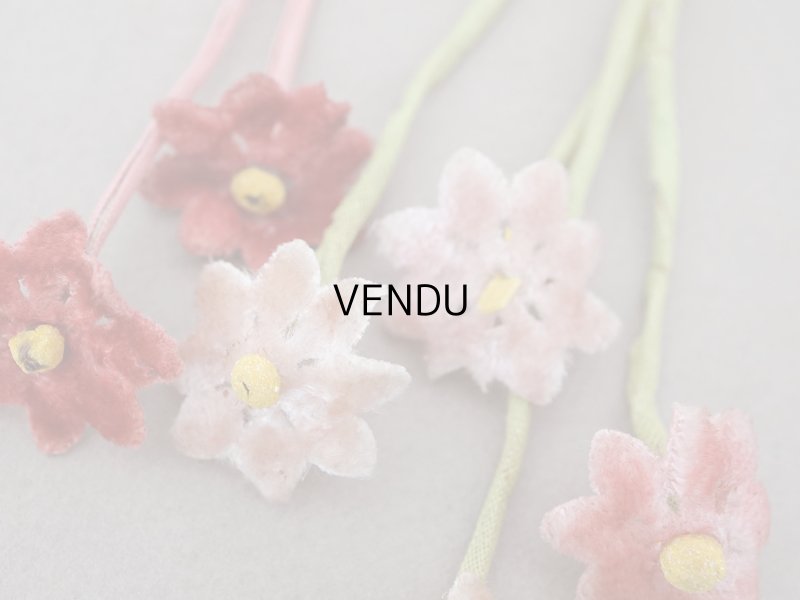 画像4: アンティーク ベルベットの布花 グレイッシュピンク