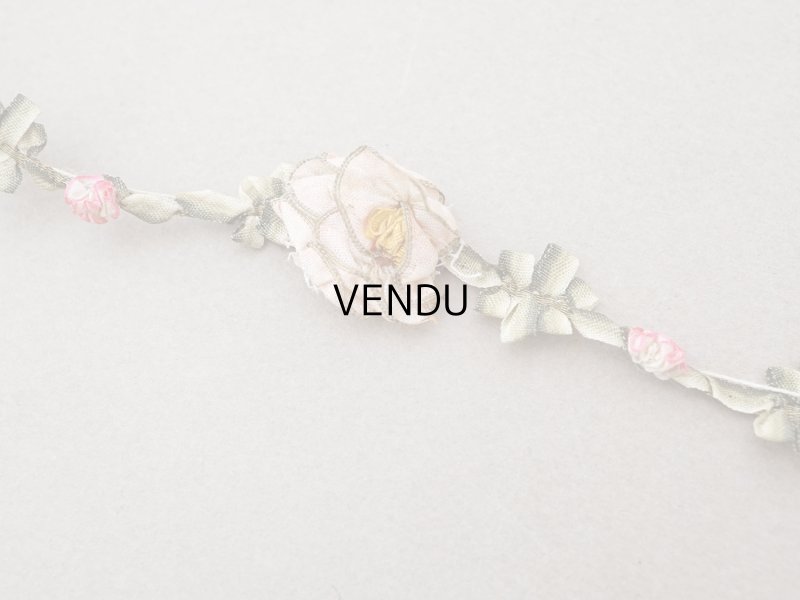 画像4: アンティーク シルク製 薔薇のロココトリム  31cm