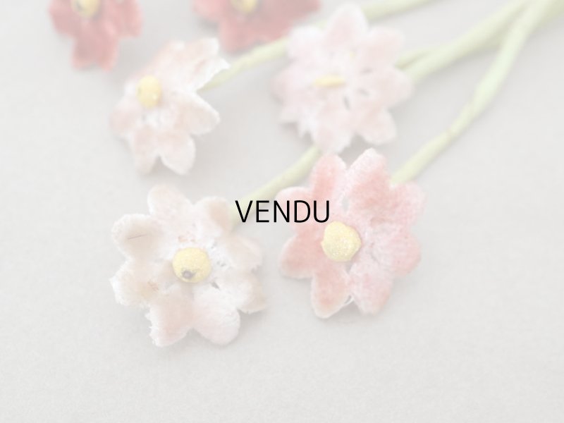 画像3: アンティーク ベルベットの布花 グレイッシュピンク