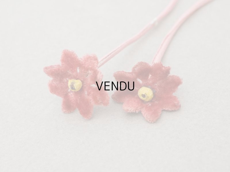 画像5: アンティーク ベルベットの布花 グレイッシュピンク