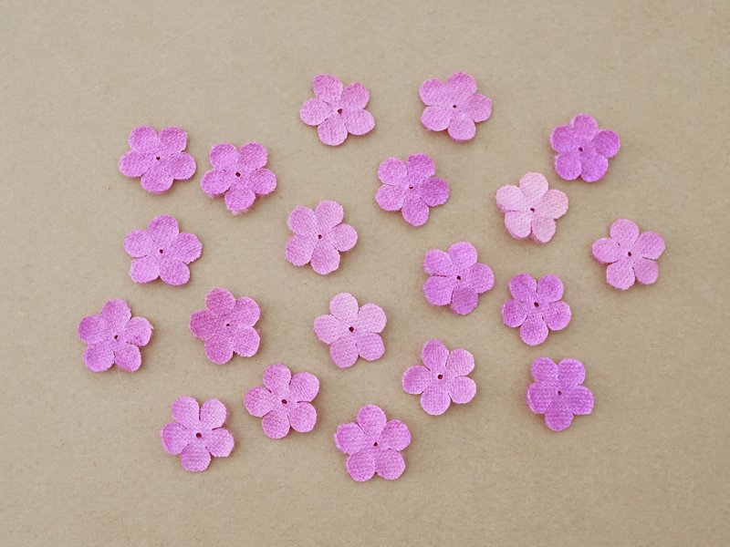 画像4: アンティーク ベルベットの布花 ピンクパープル 20ピースのセット 15mm