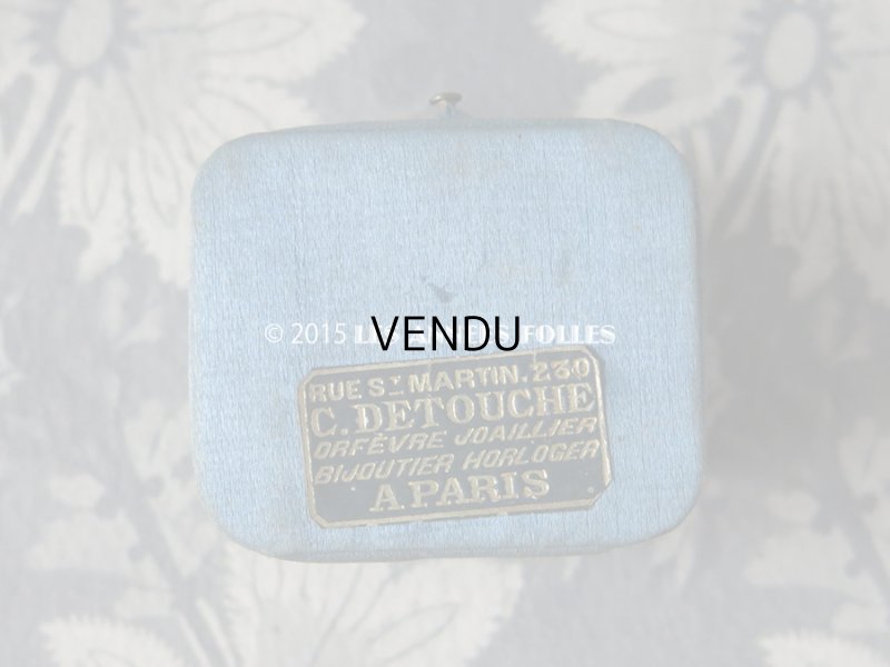 画像4: アンティーク ジュエリーボックス ブルーのシルクサテン地