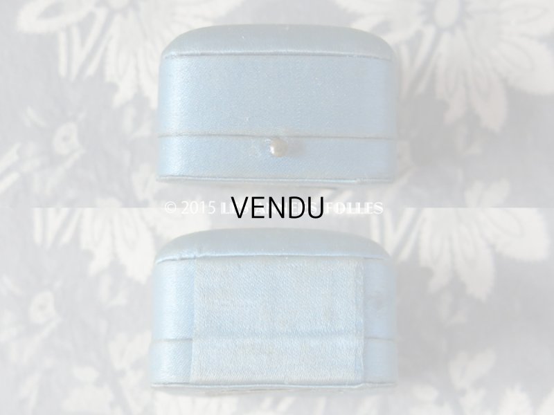 画像5: アンティーク ジュエリーボックス ブルーのシルクサテン地