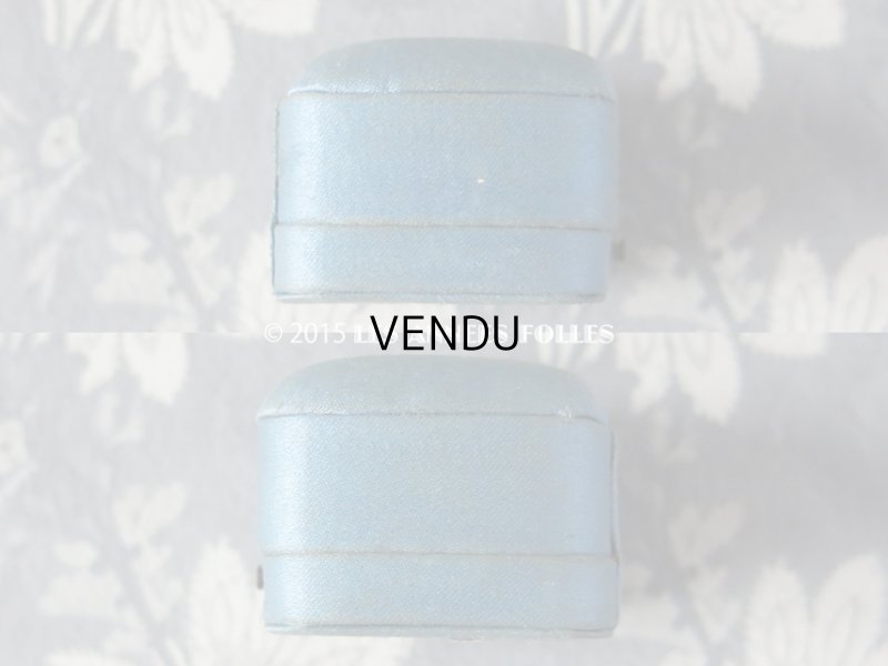 画像6: アンティーク ジュエリーボックス ブルーのシルクサテン地