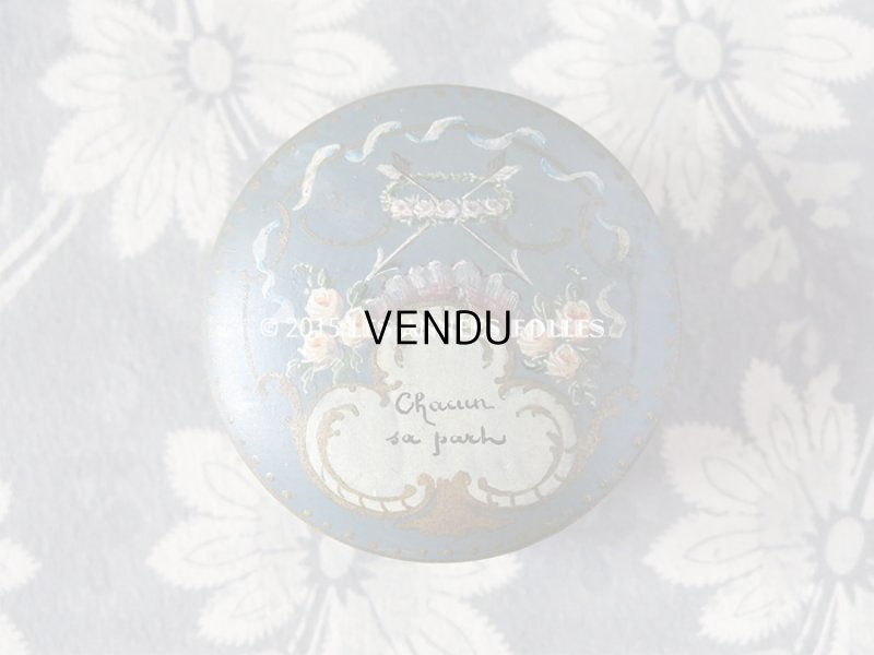 画像3: アンティーク  淡いピンク色の薔薇模様 ハンドペイント 木箱