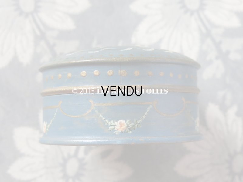 画像4: アンティーク  淡いピンク色の薔薇模様 ハンドペイント 木箱