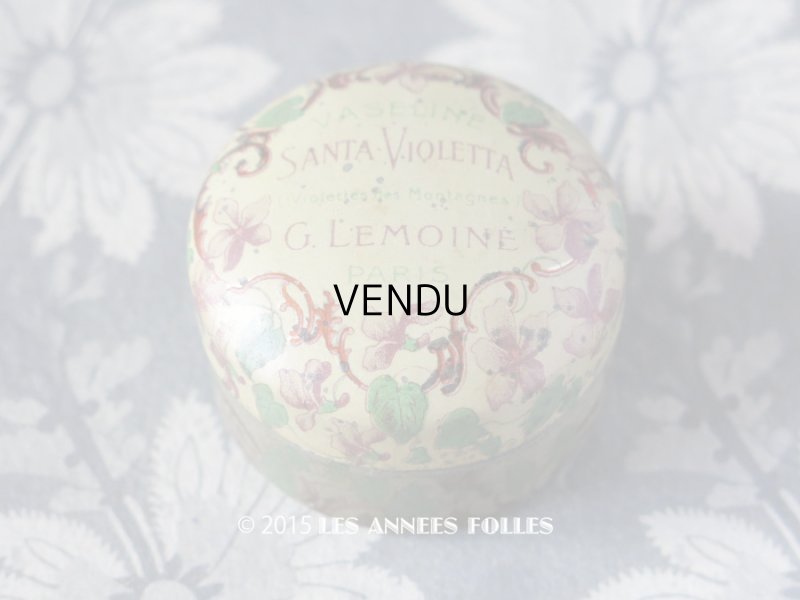 画像1: 1900年代 アンティーク ワセリン缶 菫 VASELINE SANTA-VIOLETTA - G.LEMOINE PARIS -