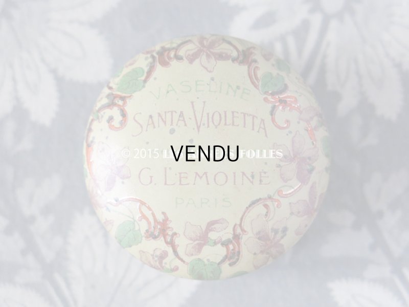 画像3: 1900年代 アンティーク ワセリン缶 菫 VASELINE SANTA-VIOLETTA - G.LEMOINE PARIS -