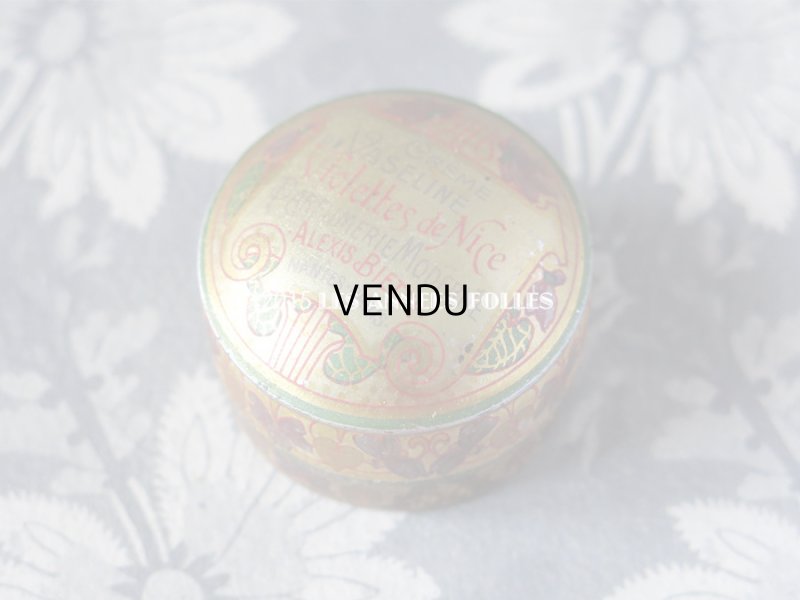 画像2: 1900年代 アンティーク ワセリン缶 ニースの菫 CREME DE VASELINE VIOLETTES DE NICE - PARFUMERIE MODERNE ALEXIS BIETTE -