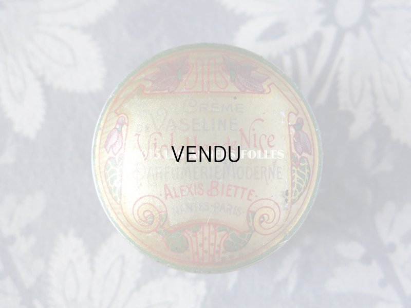 画像4: 1900年代 アンティーク ワセリン缶 ニースの菫 CREME DE VASELINE VIOLETTES DE NICE - PARFUMERIE MODERNE ALEXIS BIETTE -