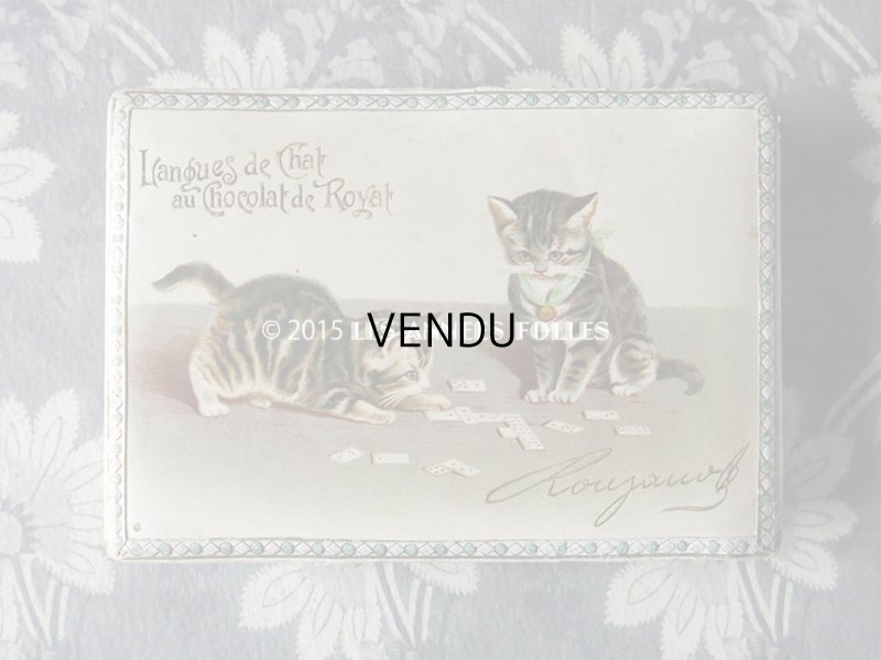 画像3: 1900年代 アンティーク ラングドシャのお菓子箱 LANGUES DE CHAT AU CHOCOLAT DE ROYAL