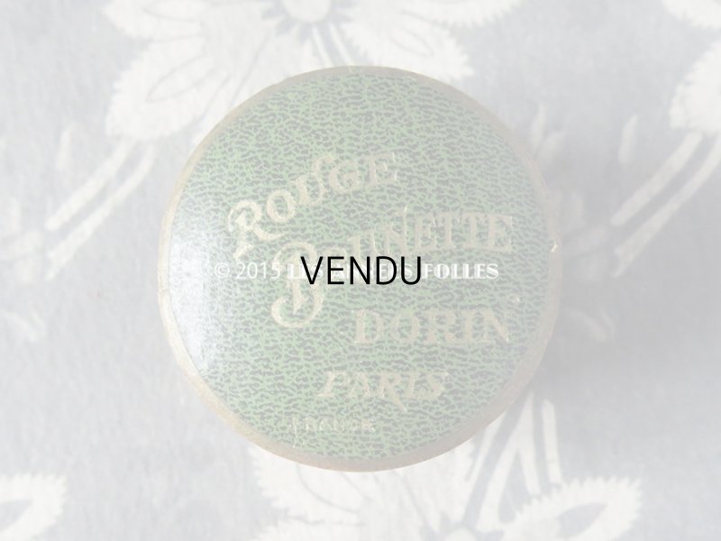 画像2: 未使用 1900年代 アンティーク 携帯用 チーク パウダーボックス パフ付 ROUGE BRUNETTE - DORIN PARIS -