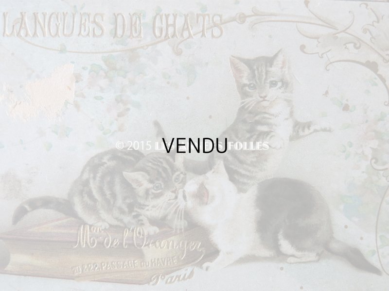 画像4: 1900年代 アンティーク ラングドシャのお菓子箱 LANGUES DE CHAT 