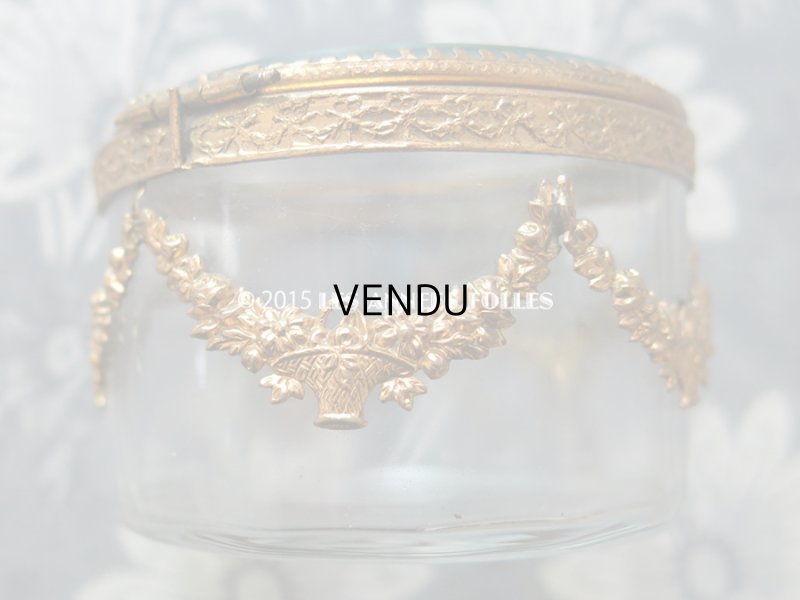 画像6: アンティーク ジュエリーボックス 花かごと薔薇のガーランド