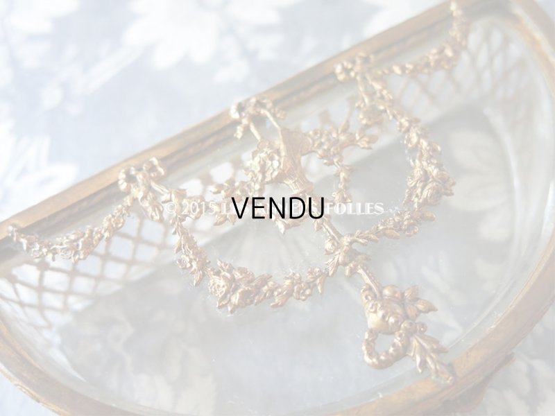 画像5: 19世紀 アンティーク ジュエリーボックス 花かご&薔薇＆リボンのガーランド