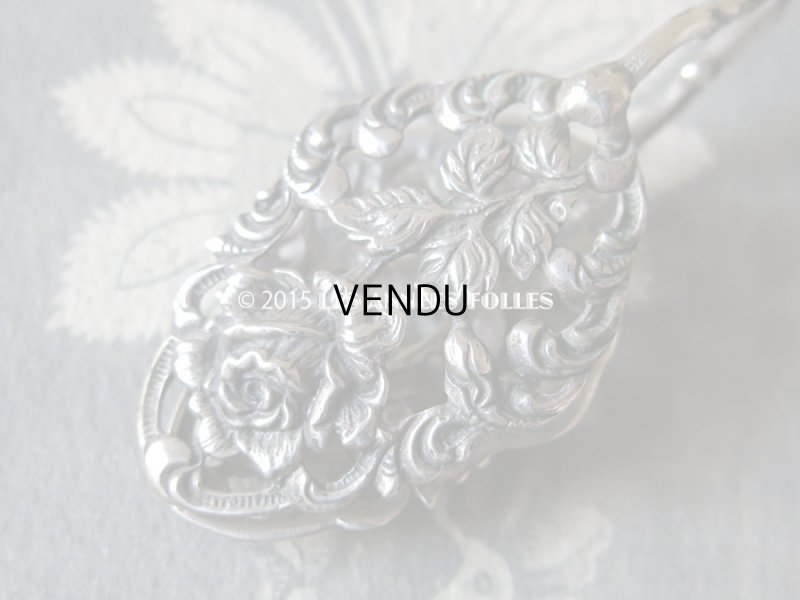 画像6: アンティーク ケーキトング 薔薇模様 シルバー製