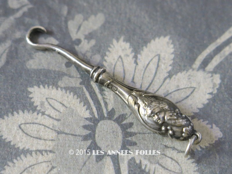 画像5: アンティーク  英国製 シルバー製 天使の小さなかぎ針 シャトレーヌ用 
