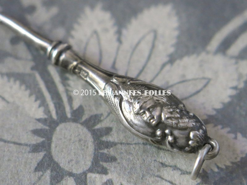 画像6: アンティーク  英国製 シルバー製 天使の小さなかぎ針 シャトレーヌ用 