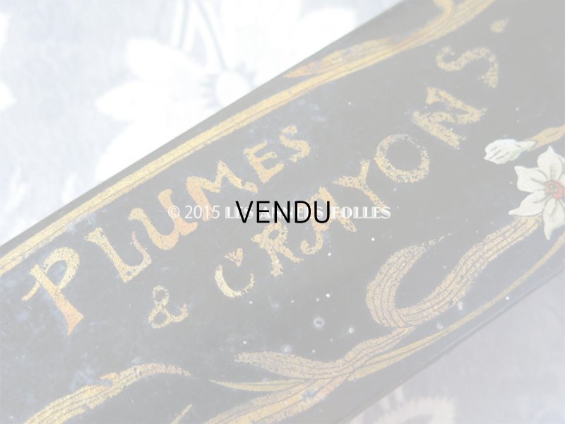 画像4: 19世紀末 アンティーク 白百合のペンケース PLUMES & CRAYONS