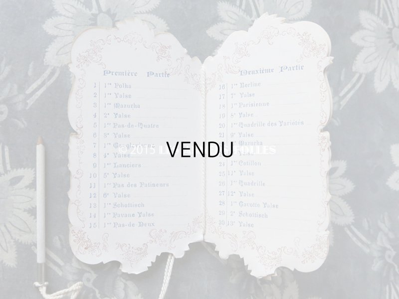 画像12: 1902年 アンティーク 舞踏会の手帳 ペンシル付 CARNET DE BAL カルネ・ド・バル