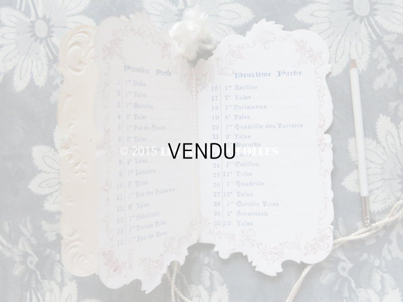 画像5: 1902年 アンティーク 舞踏会の手帳 ペンシル付 CARNET DE BAL カルネ・ド・バル