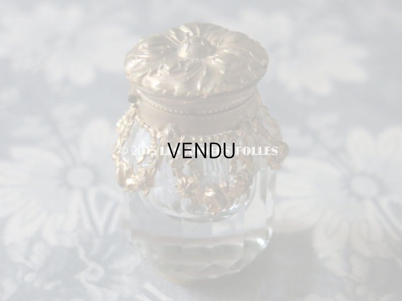 画像7: 19世紀末 アンティーク 小さな インク瓶 薔薇とリボンのガーランド