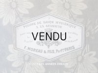 アンティーク パウダーソープのラベル POUDRE DE SAVON HYGIENIQUE A LA GUIMAUVE - F.MOREAU & FILS PARIS -