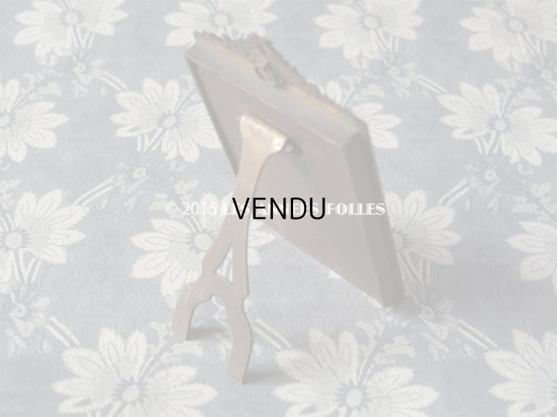 画像7: 19世紀末 アンティーク メタル製 フォトフレーム 花とリボンのガーランド