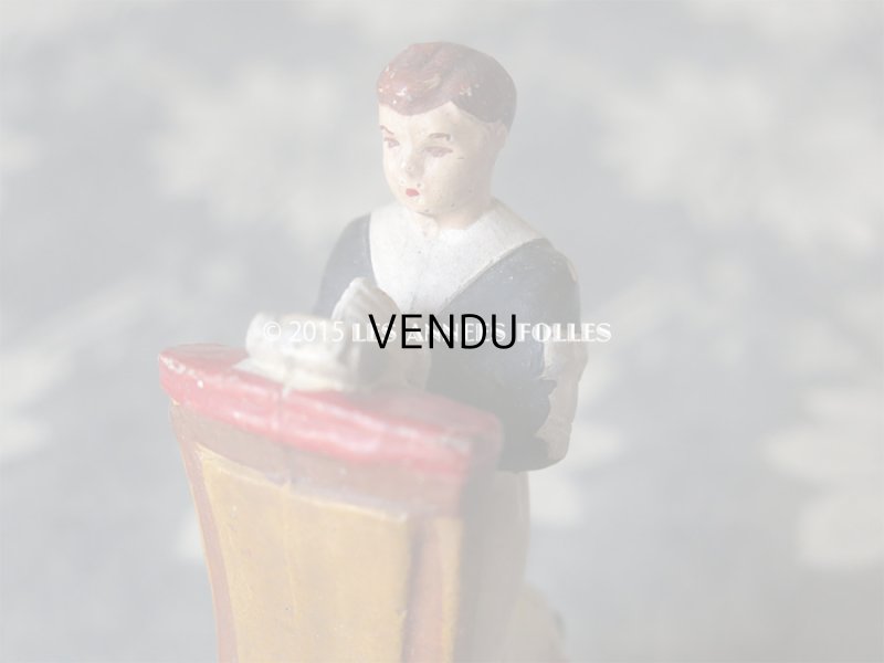 画像6: アンティーク コミュニオン 石膏人形 祈りを捧げる少年