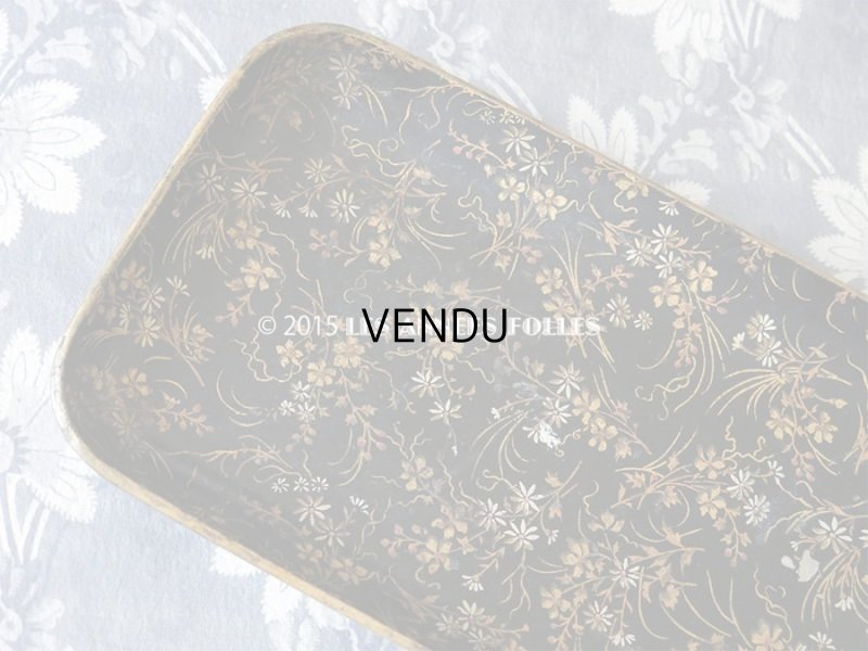 画像3: 19世紀 アンティーク ナポレオン3世 パピエマシェ トレイ 花模様