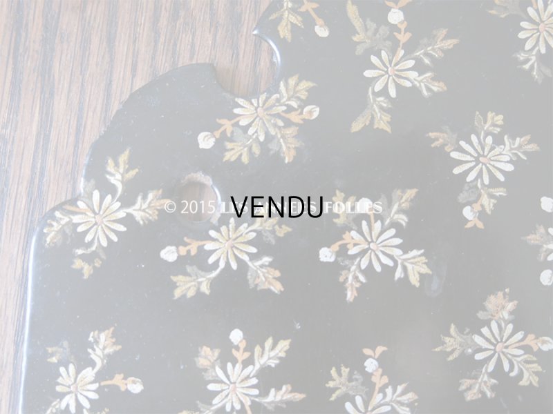 画像12: 19世紀 アンティーク ナポレオン3世 パピエマシェ レターボックス 花模様