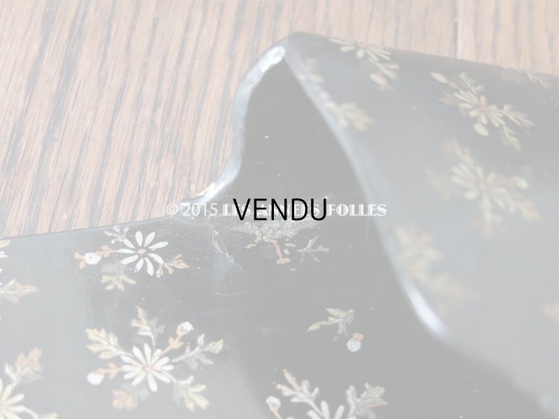 画像9: 19世紀 アンティーク ナポレオン3世 パピエマシェ レターボックス 花模様