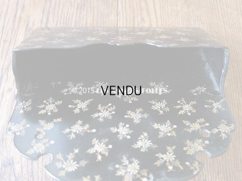 画像5: 19世紀 アンティーク ナポレオン3世 パピエマシェ レターボックス 花模様