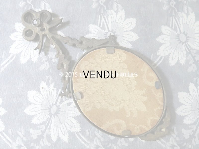 画像5: アンティーク メタル製 フォトフレーム リボン&薔薇のガーランド ガラスドーム