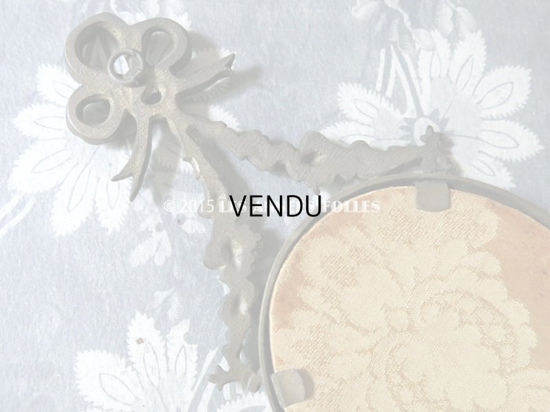 画像6: アンティーク メタル製 フォトフレーム リボン&薔薇のガーランド ガラスドーム