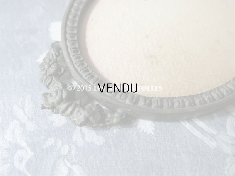 画像4: アンティーク メタル製 フォトフレーム リボン&薔薇のガーランド ガラスドーム