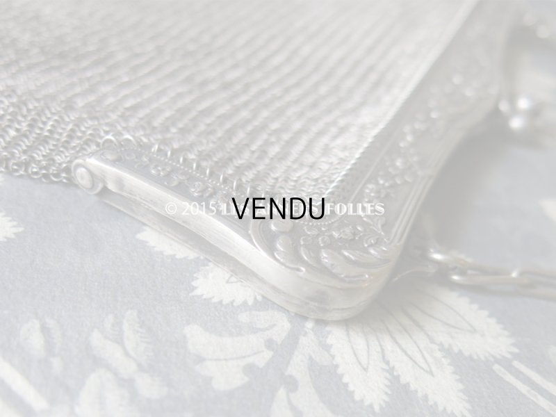 画像4: 1900年代 アンティーク メタルメッシュのバッグ 薔薇とリボンのガーランド