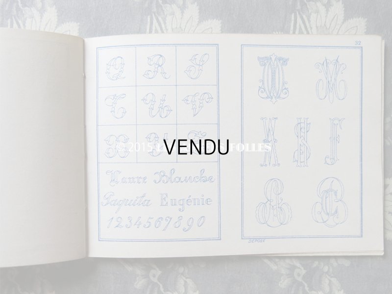 画像15: 19世紀末 アンティーク ボンマルシェ クロスステッチ & イニシャル モノグラム 刺繍図案帳 MANUELE DE MARQUES & BRODERIES N 148 -AU BON MARCHE-
