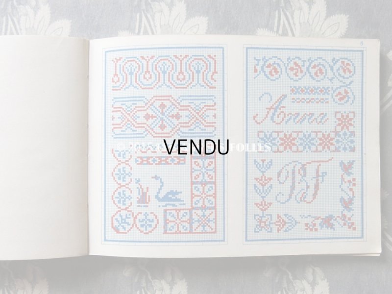 画像7: 19世紀末 アンティーク ボンマルシェ クロスステッチ & イニシャル モノグラム 刺繍図案帳 MANUELE DE MARQUES & BRODERIES N 148 -AU BON MARCHE-