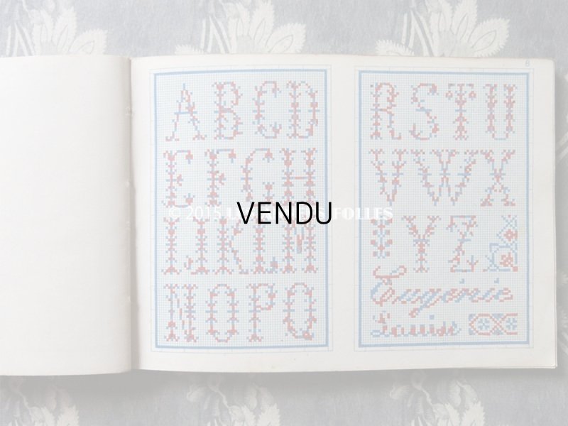 画像5: 19世紀末 アンティーク ボンマルシェ クロスステッチ & イニシャル モノグラム 刺繍図案帳 MANUELE DE MARQUES & BRODERIES N 148 -AU BON MARCHE-
