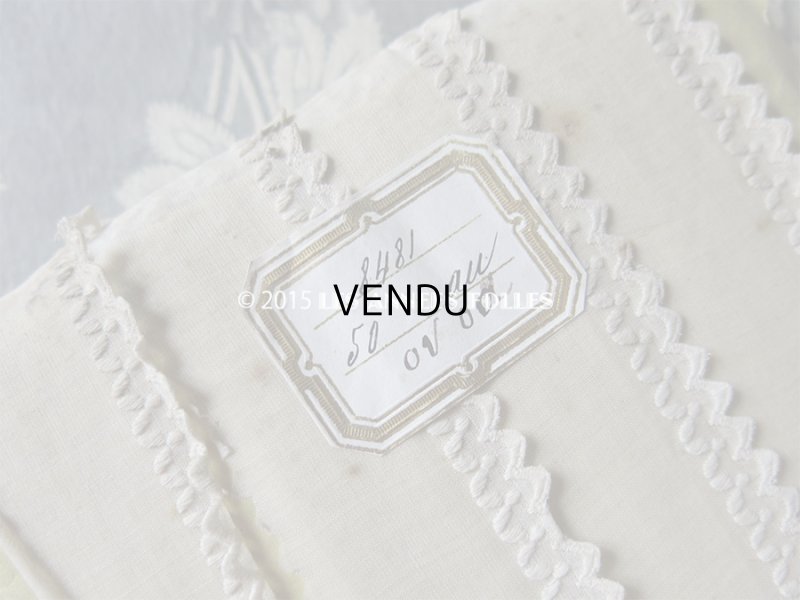 画像4: 未使用 1900年代 アンティーク 刺繍入りレース ラベル付