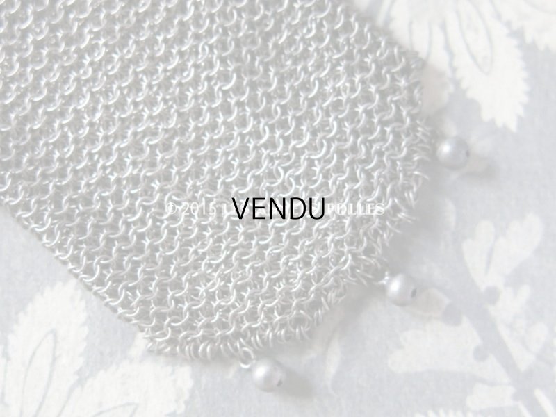 画像3: 1900年代 アンティーク シルバー製 花模様 メタルメッシュ コインケース 仕切り付