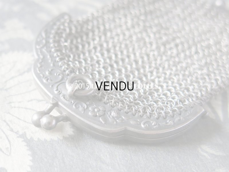 画像6: 1900年代 アンティーク シルバー製 花模様 メタルメッシュ コインケース 仕切り付