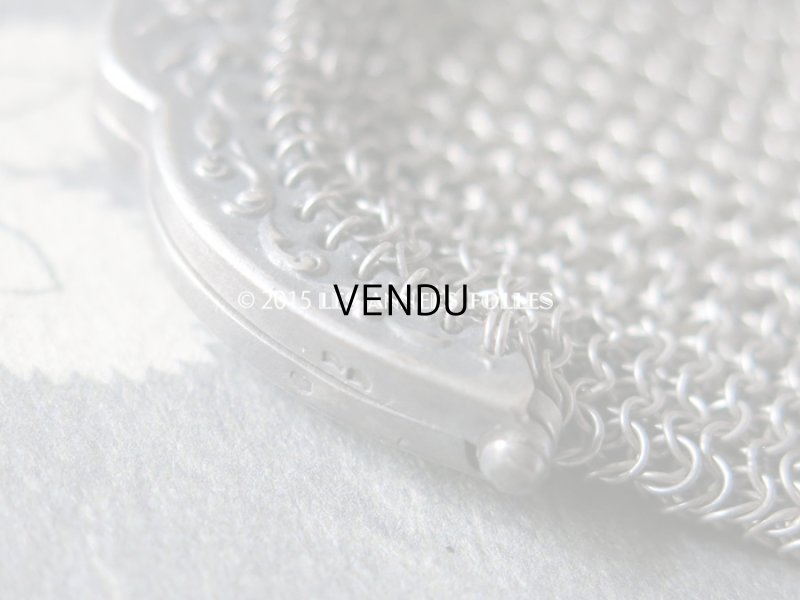 画像7: 1900年代 アンティーク シルバー製 花模様 メタルメッシュ コインケース 仕切り付